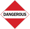 Brady B-120 Fiberglass Reinforced Polyester Square Red Truck Placards Sign - 10 3/4 in Width x 10 3/4 in Height - TEXT: DANGEROUS - 76259 - 754476-76259 - R. S. Hughes Company, Inc.