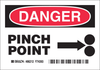 Brady Polyester Rectangle White Machine & Equipment Sign - Laminated - TEXT: DANGER PINCH POINT - 86212 - 754473-86212 - R. S. Hughes Company, Inc.