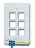 Sprint Modular Faceplate with Label - 6 Port/Single Gang.. - SP-KSFPL6 - TelephoneStuff.com