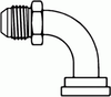 JIC to No Braze Flange Elbow 90 degree -- NB6892-08-08