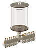 Clear View Multiple Feed Manual Lubricator, 1/2 gal Pyrex Reservoir, 12 Feeds, 1/8