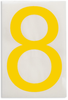 Brady Toughstripe B-514 Yellow Indoor Polyester Number Label - 6 in Width - 8 in Height - 8 in Character Height - Printed Msg = 8 - 121900 - 754473-71143 - R. S. Hughes Company, Inc.