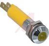 Indicator, Pnl-Mnt;LED;Yellow;8mm;24VDC;32mcd;Prominent Bezel;Satin Chrome - 70117689 - Allied Electronics, Inc.