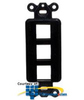 Hubbell 3 Port Outlet Frame Unloaded - ISF3BK - TelephoneStuff.com