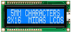 Display, Alphanumeric, 16X2, White; Character Count X Line Midas - 03AC3445 - Newark, An Avnet Company