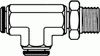 Tube to Pipe Swivel Run Tee -- 271PP-04-02-04 - Image