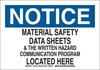 Brady B-555 Aluminum Rectangle White MSDS Sign - 14 in Width x 10 in Height - 126471 - 754473-74655 - R. S. Hughes Company, Inc.