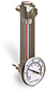 Steel Liquid Level Gage with Dial Thermometer, 4