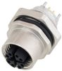 M12 8 Position X-Code Female Shielded Panel Mount Receptacle Rear Mount Style - TAC00004 - MilesTek Corporation