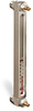 Aluminum Liquid Level Gage with Card Thermometer and Shut-off, 9” Centerline, 1/2