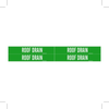 Brady B-946 White on Green Vinyl Self-Adhesive Pipe Marker - 1 1/8 in Height - 3/4 in Character Height - 7 in Length - Printed Msg = ROOF DRAIN - 7247-4 - 754476-92025 - R. S. Hughes Company, Inc.