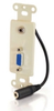 Decorative HD15 VGA + 3.5mm Wall Plate Insert - Ivory - CTX-37092 - Visual Sound, Inc.