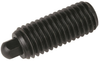 Hex Nose Plunger / Light End Force - Steel, Black Oxide: 1/4-20 Thread, End Force 1.0 Initial x 4.0 Final with Locking Element - 57210 - Te-Co, Inc.