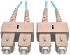 10Gb Duplex Multimode 50/125 OM3 LSZH Fiber Patch Cable (SC/SC) - Aqua, 2M (6-ft.) -- N806-02M - Image