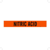 Brady B-946 Black on Orange Vinyl Self-Adhesive Pipe Marker - 2 1/4 in Height - 2 in Character Height - 14 in Length - Printed Msg = NITRIC ACID - 7396-1 - 754473-67734 - R. S. Hughes Company, Inc.