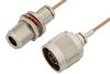 N Male to N Female Bulkhead Cable 60 Inch Length Using RG178 Coax - PE34201-60 - Pasternack