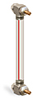 Nylon Liquid Level Gage with Shut-Off, 7” Centerline, Back Mount 1/2”-20 with Nuts - B3642-30700BB1W - Oil-Rite Corp.