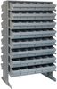2 Side Sloped Rack, 16Shelves, 96Bin/gry; Shelving Unit Type Quantum Storage - 44AC6402 - Newark, An Avnet Company