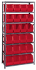 Open Shelving, 7Shelves, 24Bins, Red; Shelving Unit Type Quantum Storage - 44AC6720 - Newark, An Avnet Company