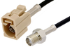 SMA Female to Beige FAKRA Jack Cable 48 Inch Length Using PE-C100-LSZH Coax - PE39349I-48 - Pasternack