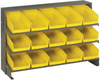 Sloped Bench Rack, 3Shelves/15Bin/yellow; Shelving Unit Type Quantum Storage - 44AC6436 - Newark, An Avnet Company