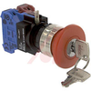 Switch,Pushbutton,E-STOP,METAL BEZEL,1NO/1NC,40MM HEAD,PUSHLOCK KEY RESET - 70172698 - Allied Electronics, Inc.