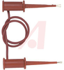 Test Clip Patch Cord; Stainless Steel; Glass Filled Nylon; Red; Stainless Steel - 70198280 - Allied Electronics, Inc.