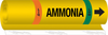 Brady B-689 Black / Green / Orange / White on Yellow Polyester Wrap-Around Pipe Marker - 3/4 in Character Height - Printed Msg = AMMONIA - 58003 - 754476-58003 - R. S. Hughes Company, Inc.