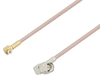 Snap-On MMBX Plug Right Angle to SMA Male Right Angle Cable 4 Inch Length Using RG316 Coax - PE3C4028-4 - Pasternack