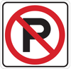Brady B-555 Aluminum Square White Parking Restriction, Permission & Information Sign - 18 in Width x 18 in Height - 124575 - 754473-81020 - R. S. Hughes Company, Inc.