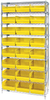 Open Wire Shelving, 9Shelves, 24Bin, Yel; Shelving Unit Type Quantum Storage - 44AC8591 - Newark, An Avnet Company