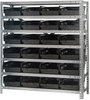 Open Shelving, 7Shelves, 24Bins, Black; Shelving Unit Type Quantum Storage - 44AC8915 - Newark, An Avnet Company