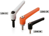 Plastic Clamp Lever, Male Screw -- LEMS-10-25-BK