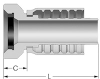 One-Piece Alfacrimp Fittings, Female Hammer Union FIG. 1502 Integral Fitting with Rubber ring (One Piece No-Skive) - S Series -- S-3232-FHUN - Image