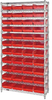 Open Wire Shelving, 12Shelves, 44Bin/red; Shelving Unit Type Quantum Storage - 44AC8077 - Newark, An Avnet Company