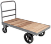 Akro-Mils 2500 lb Powder Coated Wood Platform Truck - Crossbar Handle - 72 in Deck Length - 12 1/2 in Deck Height - 8 in Mold-on Rubber Casters - R219885MRB3672 - R219885MRB3672 - R. S. Hughes Company, Inc.