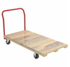 Akro-Mils 1 3000 lb Powder Coated Wood Platform Truck - Open Handle - 54 in Deck Length - 5 in 2 Swivel, 2 Rigid Polyolefin Casters - RPT27541A5P5 -- RPT27541A5P5 - Image