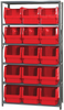 Open Shelving, 6Shelves, 15Bins, Red; Shelving Unit Type Quantum Storage - 44AC5685 - Newark, An Avnet Company
