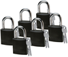 Brady Black Aluminum 6-pin Keyed & Safety Padlock 51369 - 1 1/2 in Width - 1 3/5 in Height - 1/4 in Shackle Diameter - 2 Key(s) Included - 754476-51369 -- 754476-51369 - Image