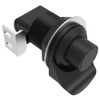 Push-to-Close Latch, Push Button, No Restriction, Pull Tab In Line With Latching Pawl, Plastic, Black -- 93-304 - Image