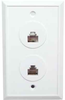 RJ45 8P8C Keyed Double Wall Plate with Screw Terminal -- 68WP-42 - Image
