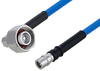 Plenum 4.1/9.5 Mini DIN Male Right Angle to QMA Male Low PIM Cable 12 Inch Length Using SPP-250-LLPL Coax , LF Solder - PE3C5850-12 - Pasternack
