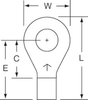 3M Scotchlok Yellow Brazed Non-Insulated Brazed Ring Terminal M10-14R/SK - 0.96 in Length - 0.54 in Wide - 0.135 in Inside Diameter - 1/4 in Stud - 054007-01896 - R. S. Hughes Company, Inc.