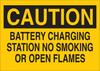 Brady B-401 Polystyrene Rectangle Yellow Battery Changing Area & Battery Room Sign - 14 in Width x 10 in Height - 25792 -- 754476-25792