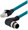 Category 5e M12 4 Position D code SF/UTP Industrial Cable, Right Angle M12 M/RJ45, 3.0m - T5A00023-3M - MilesTek Corporation