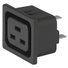 IEC Appliance Outlet J, Snap-in/Screw-on Mounting, Front Side, Solder or Quick-connect Terminal -- 4797 - Image