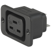 IEC Appliance Outlet J, Screw-on Mounting, Front Side, Quick-connect Terminal -- 5216 - Image