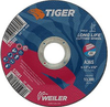 Weiler TIGER Aluminum Oxide Cutting Wheel - Type 27 - Depressed Center Wheel - 4 1/2 in Diameter - 5/8-11 Center Hole - Thickness 3/32 in - 57080 - 012382-57080 - R. S. Hughes Company, Inc.