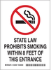Brady B-555 Aluminum Rectangle White Smoking Not Permitted Sign - 7 in Width x 10 in Height - 123055 - 754473-71967 - R. S. Hughes Company, Inc.