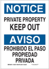 Brady B-401 High Impact Polystyrene Rectangle White Restricted Area / No Trespassing Sign - 10 in Width x 14 in Height - Language English / Spanish - 125059 - 754473-72679 - R. S. Hughes Company, Inc.
